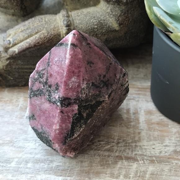 Crystal-Rhodonite Rough Polished Point - Picture 7 of 16